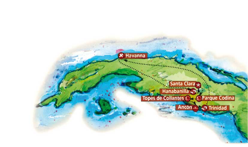 Actieve Rondreis - Trekking Pasa a Paso - Kaart - Reisschema 